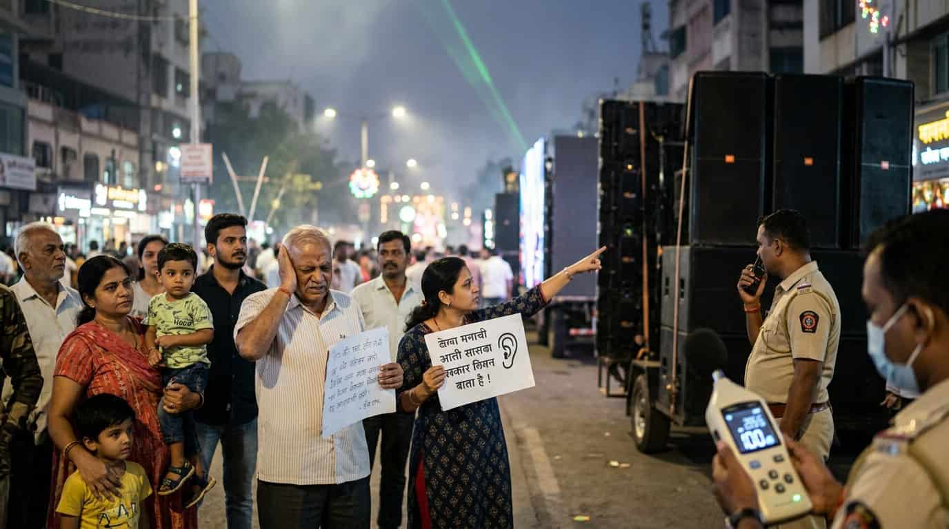 पुणे गणेशोत्सवातील डीजे आणि लेझर दिव्यांमुळे ध्वनी प्रदूषण