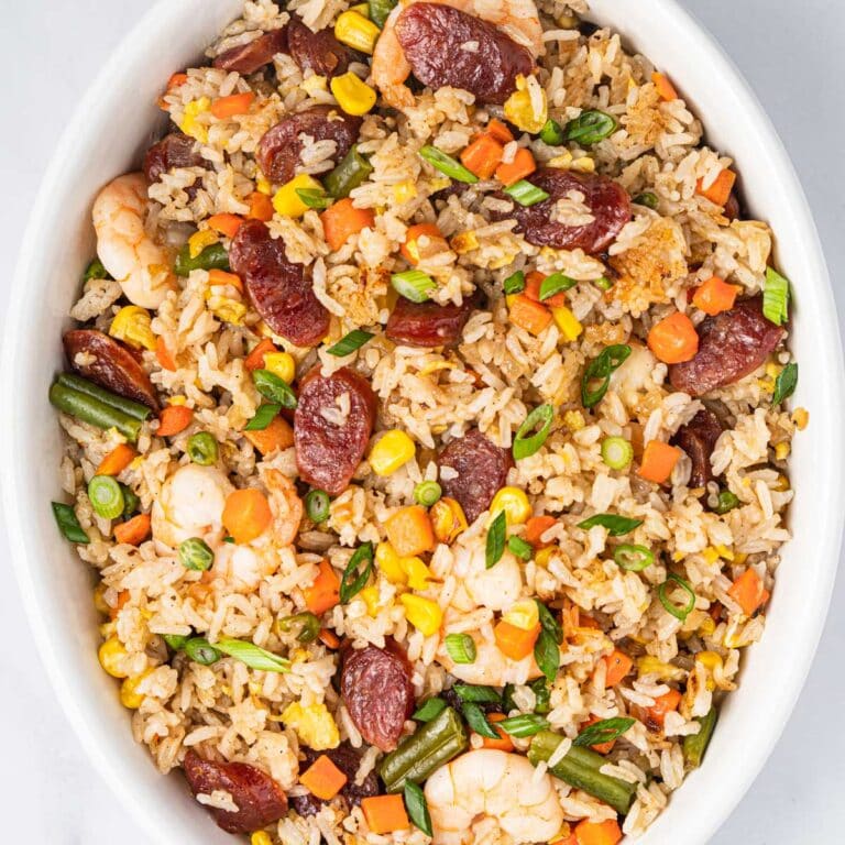 Serving bowl of Vietnamese Fried Rice (Com Chien)