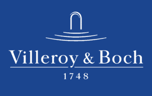 Villeroy & Boch Logo auf blauem Hintergrund.