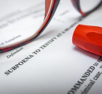 close-up photo of a subpoena