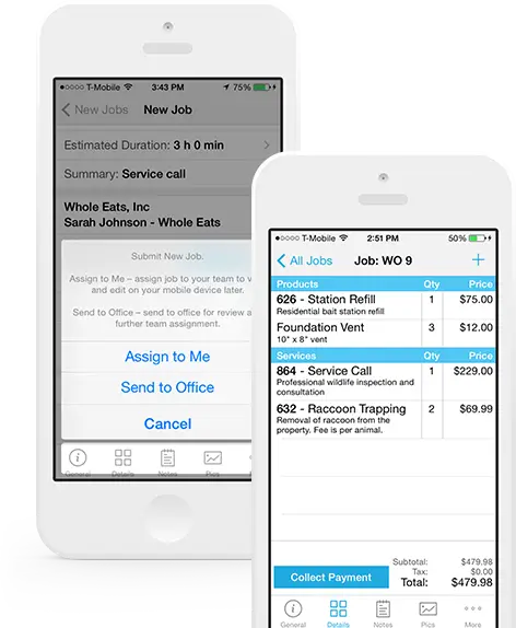 ServiceBridge Mobile App View