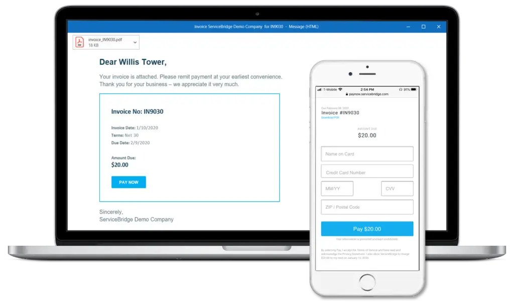 ServiceBridge PayNow Payments Portal