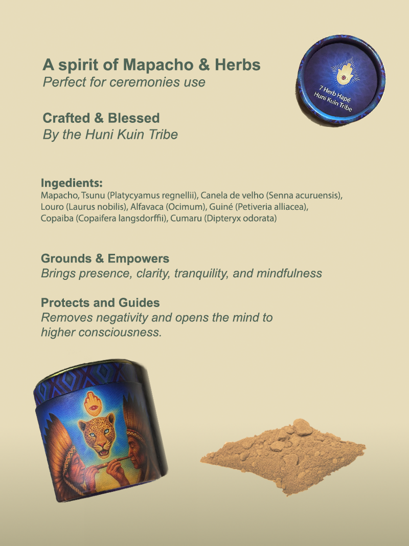 Huni Kuin Tribe herbal Hapé for spiritual clarity and healing.