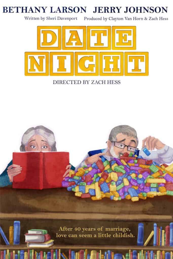 Book cover featuring elderly couple reading and playing with toys, highlighting humor and love in la.