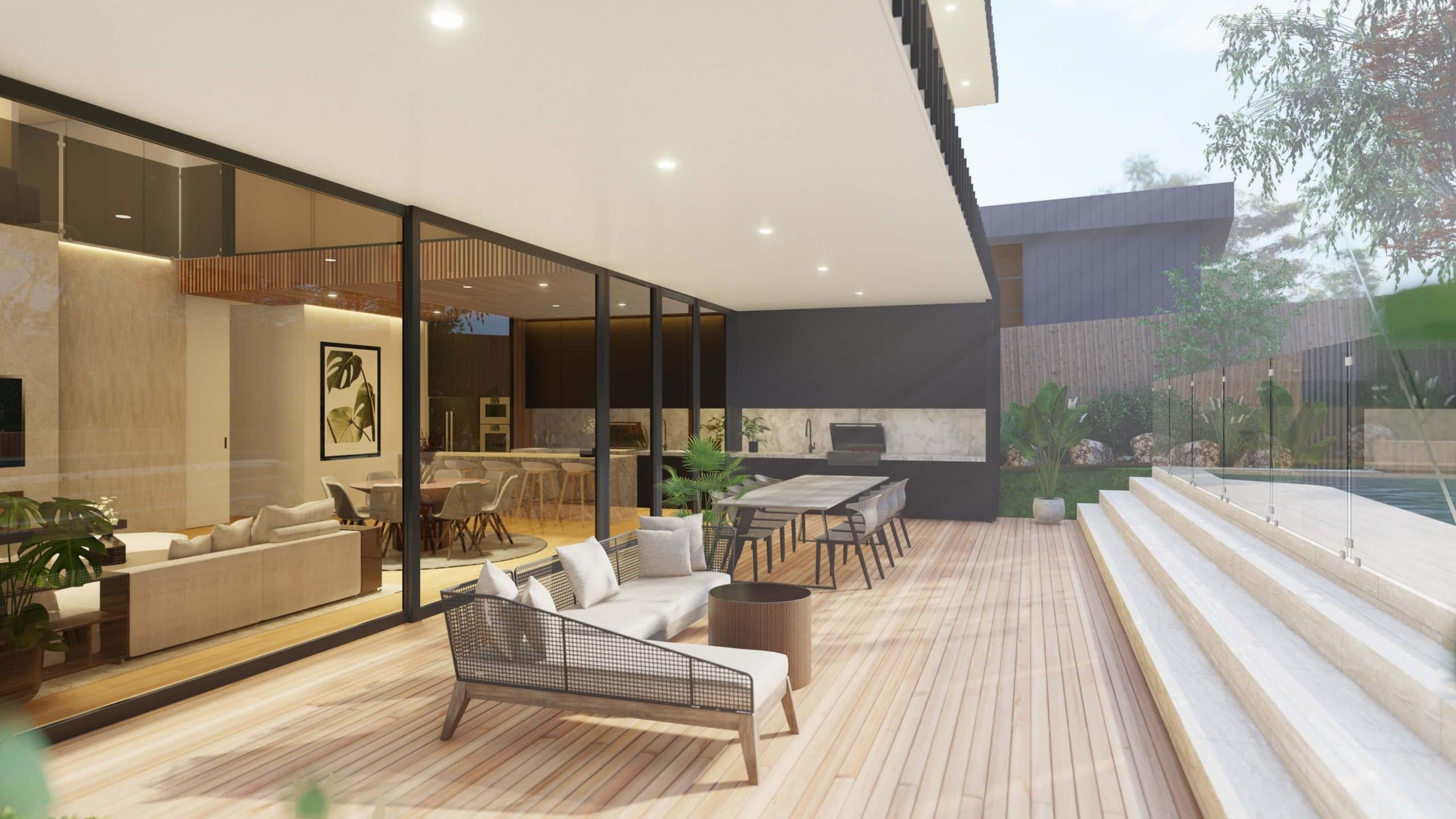 Camberwell Modern House – designed by Sky Architect Studio. Alteration and Additions to an existing Heritage house, a transition from old to new. Smooth connection to the new swimming pool at the rear.