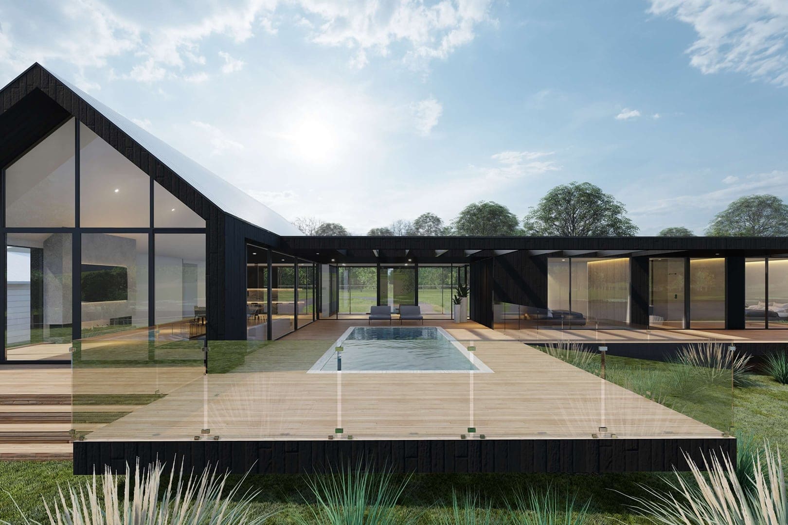 Ballan Modern Farm House - Modern Architecture designed by Sky Architect Studio. Modern Barn House. Melbourne Architect. Sydney Architect. Black House.