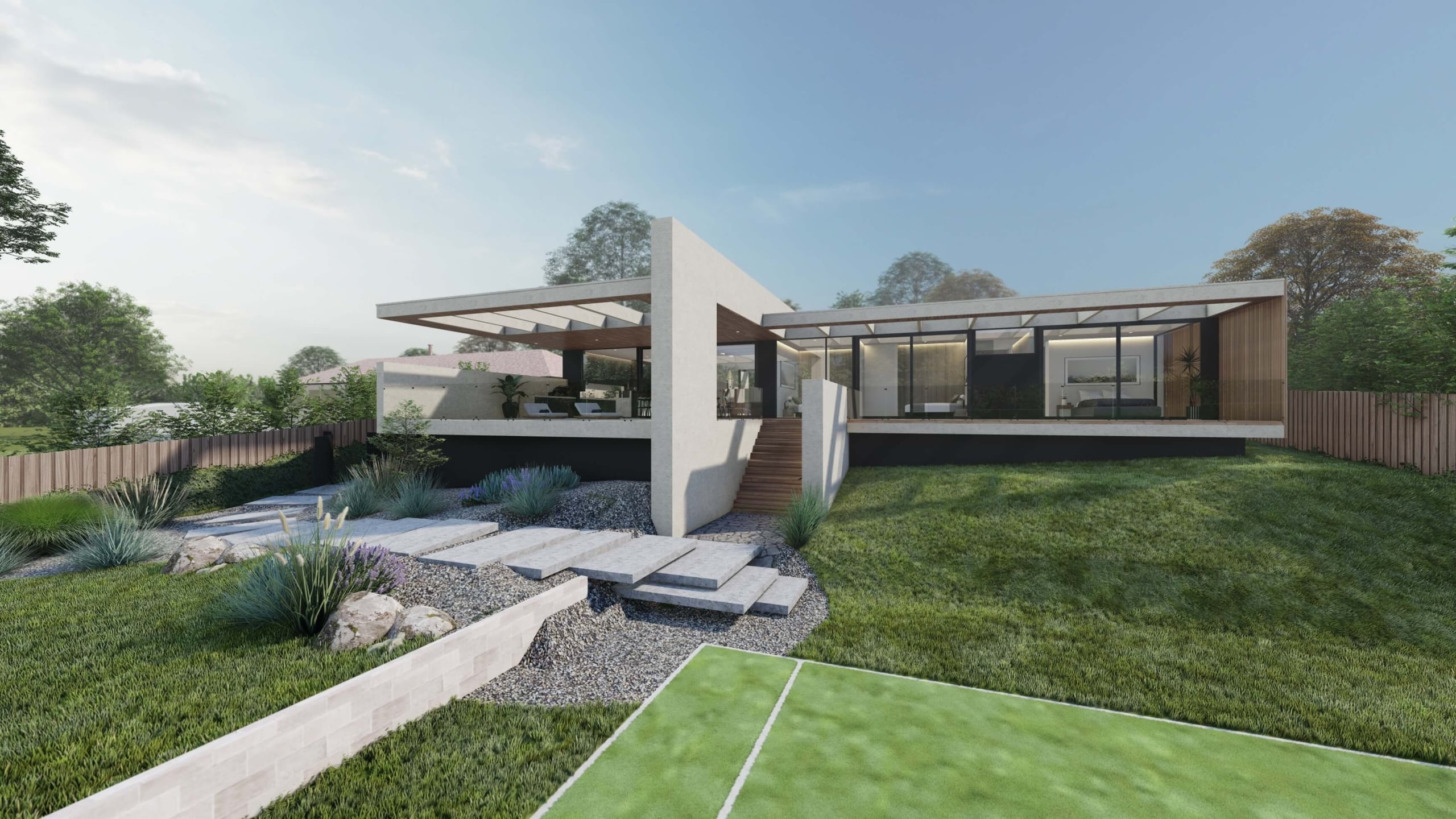 Mount Eliza Modern Home designed by Sky Architect Studio. Architecture home in Mornington Peninsula. Modern Architecture House. Melbourne Architect. Sydney Architect.