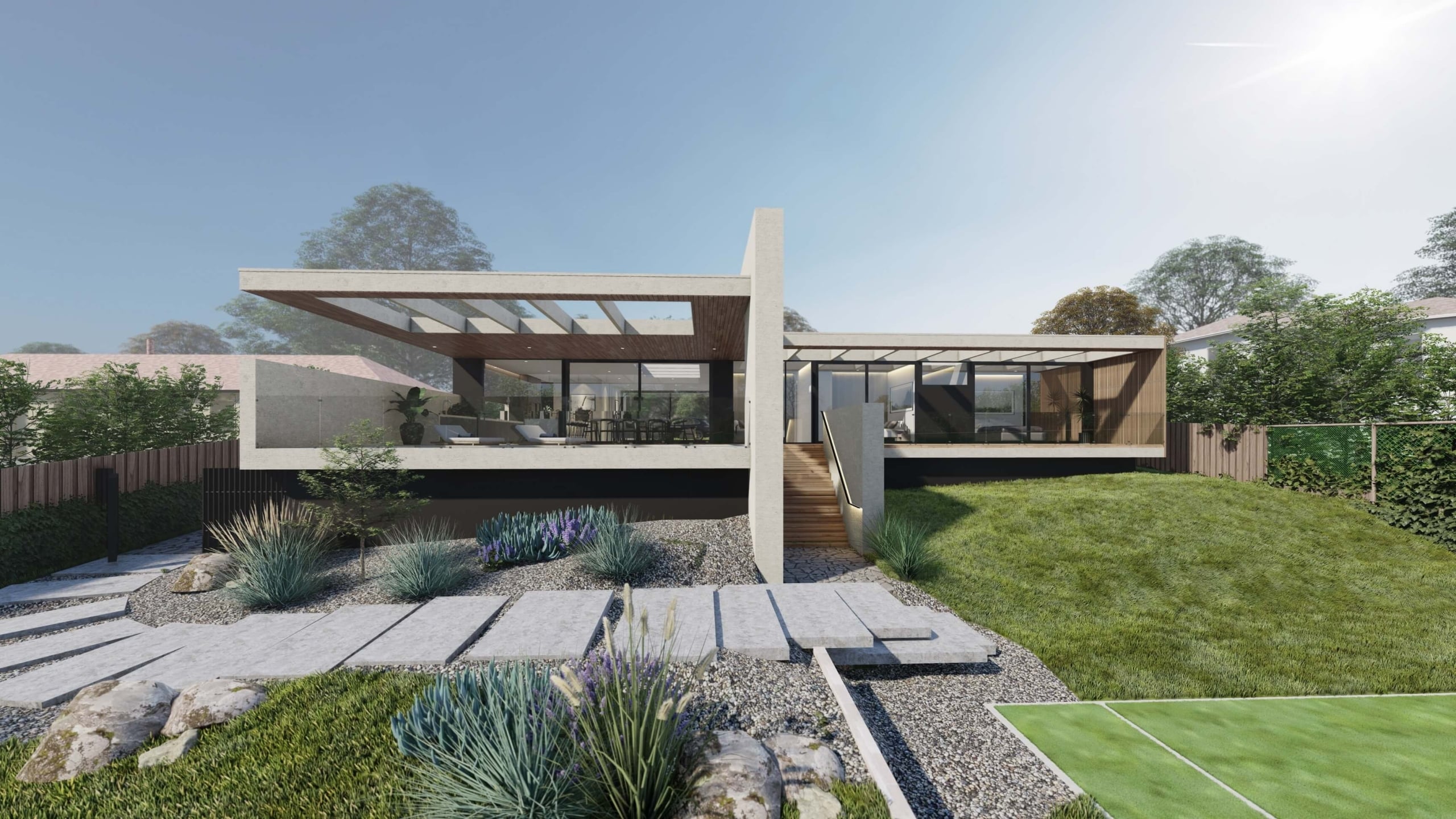 Mount Eliza Modern Home designed by Sky Architect Studio. Architecture home in Mornington Peninsula. Modern Architecture House. Melbourne Architect. Sydney Architect.