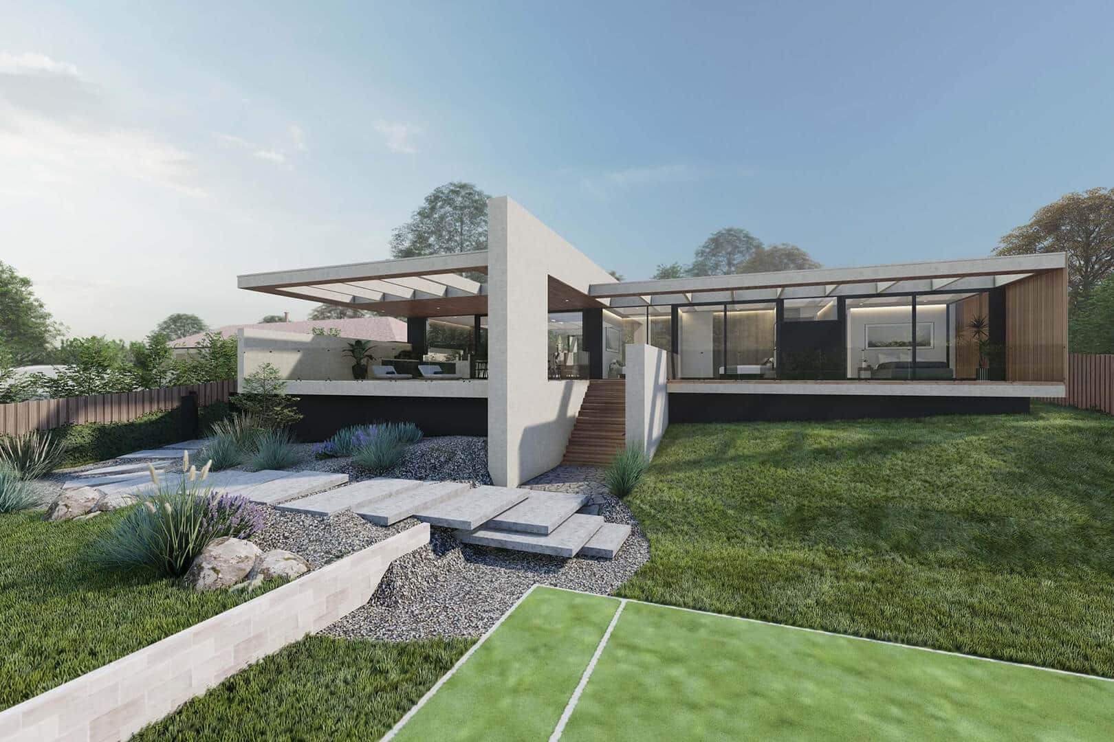 Mount Eliza Modern Home designed by Sky Architect Studio. Architecture home in Mornington Peninsula. Modern Architecture House. Melbourne Architect. Sydney Architect.