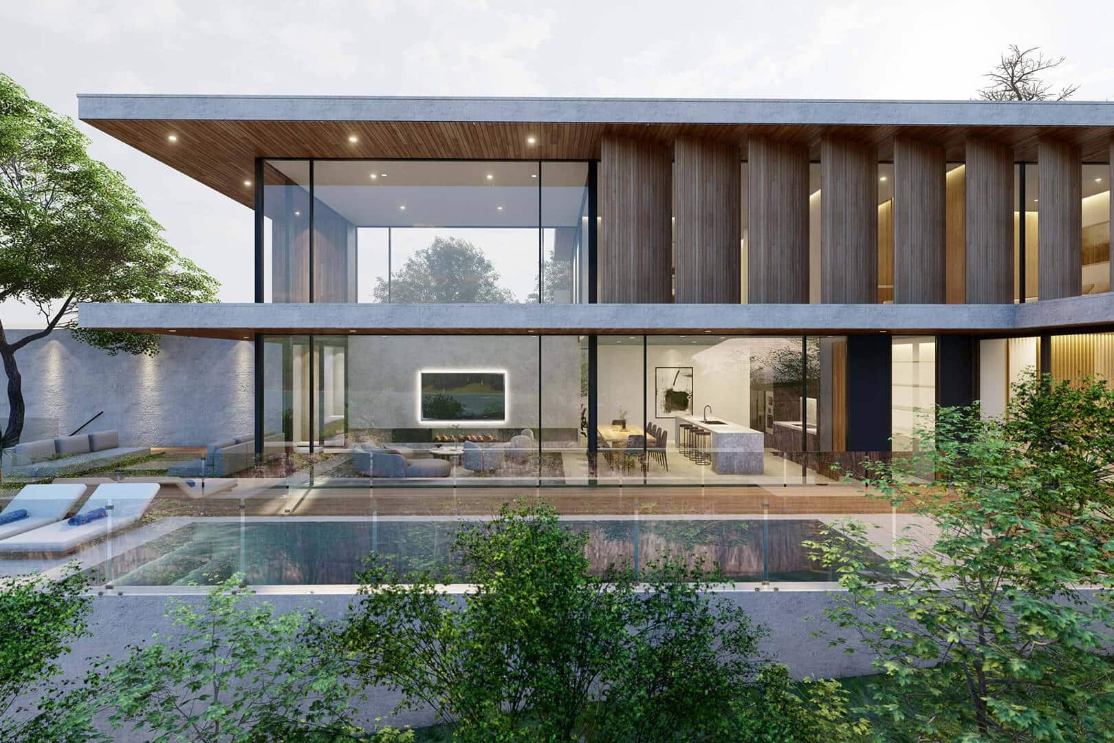 Modern Australian home with sleek design and large glass windows.