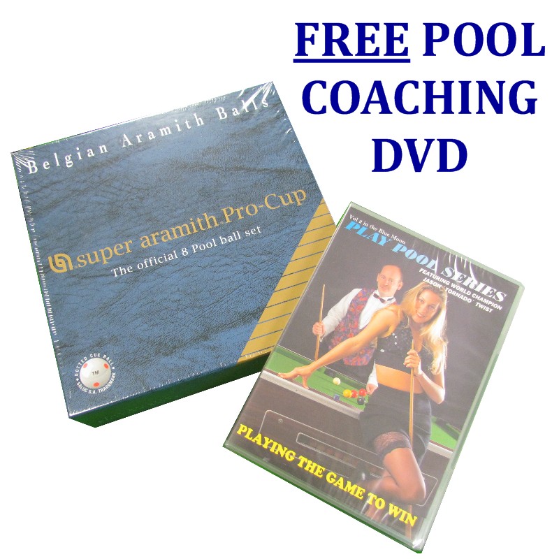Aramith Pro Cup pool balls for English pool.
