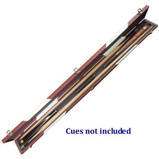 3 section Brown and White butt-jointed leatherette cue case that holds 2 cues and extension.