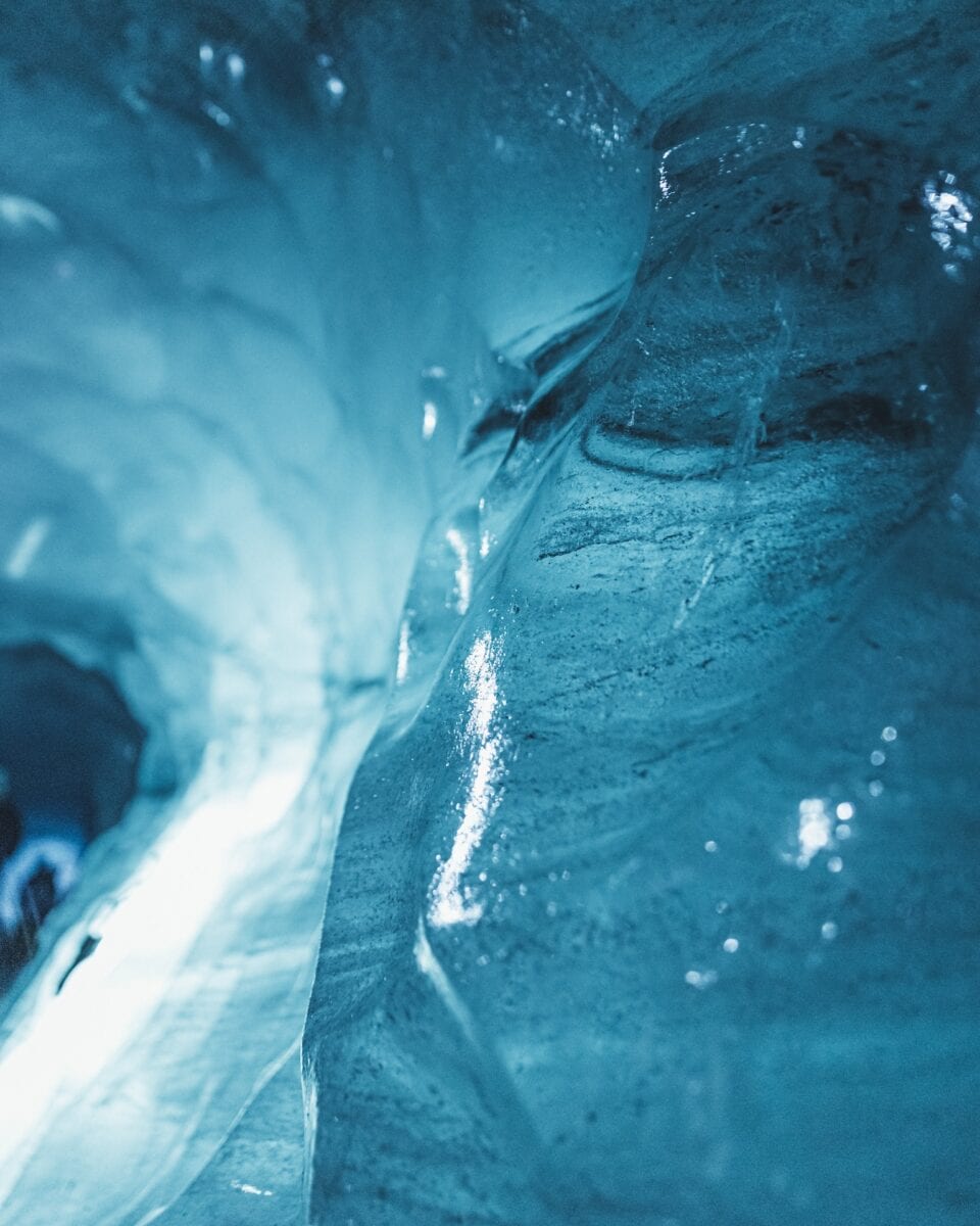 A close up of a glacier from Katla Ice Cave