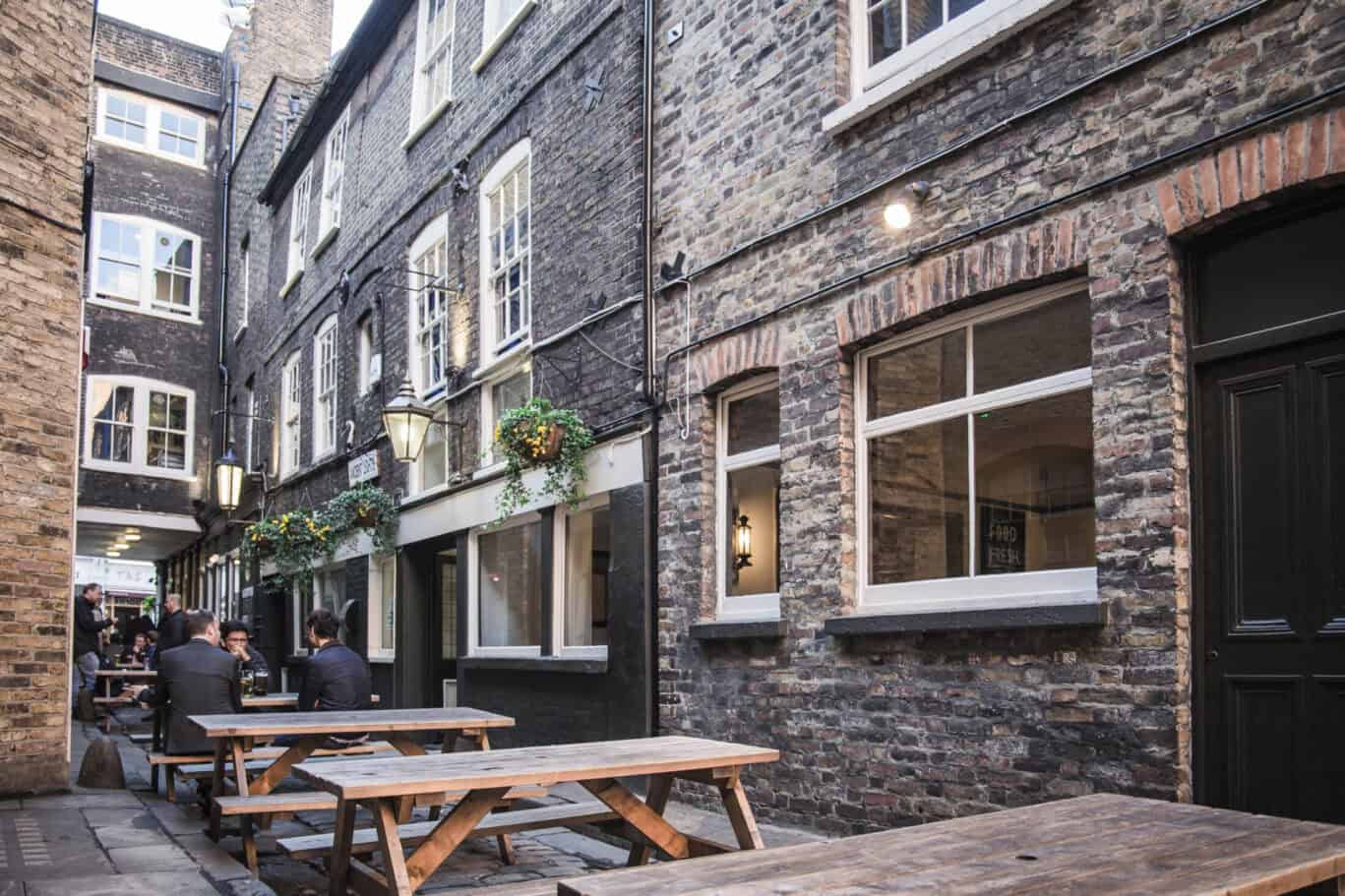 Street view outside St Christopher's Inn London Bridge - The Inn in Borough area.