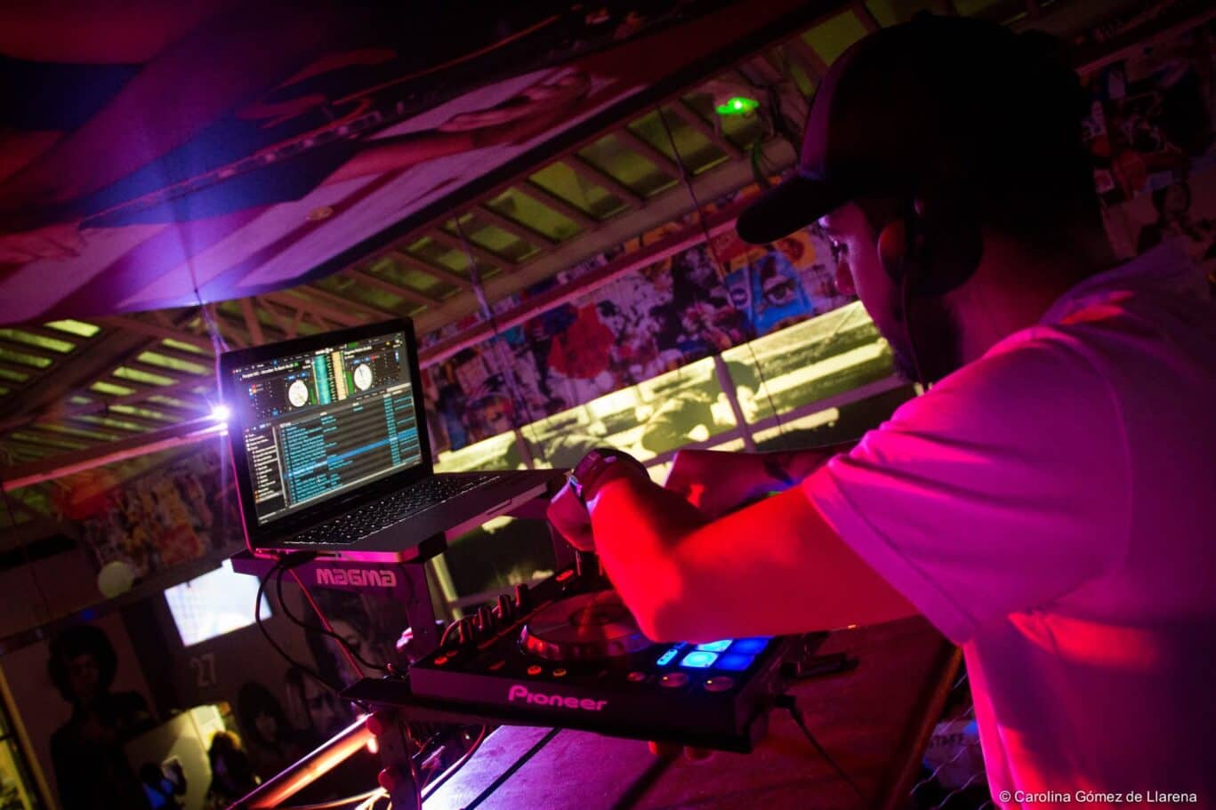 DJ performing at St Christopher’s Paris hostel near Gare du Nord station.