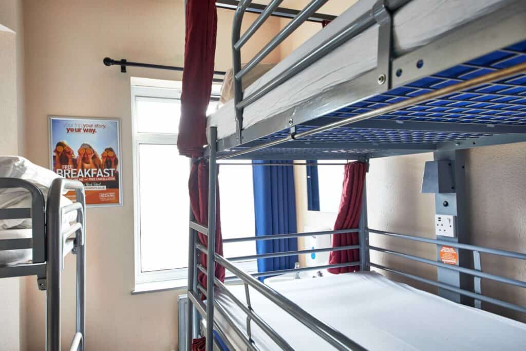 Interior of female-only dorm room at St Christopher's Shepherd's Bush hostel.
