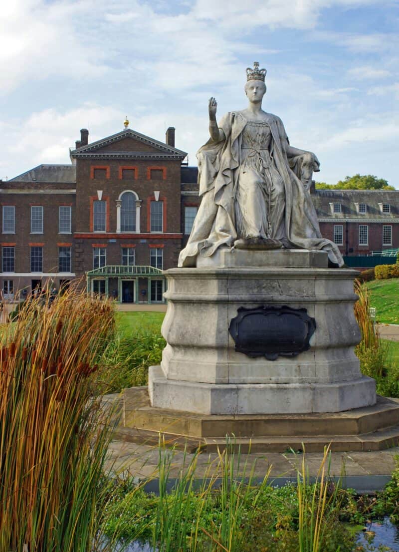 Historic statue of Queen Victoria in Shepherd's Bush, London.