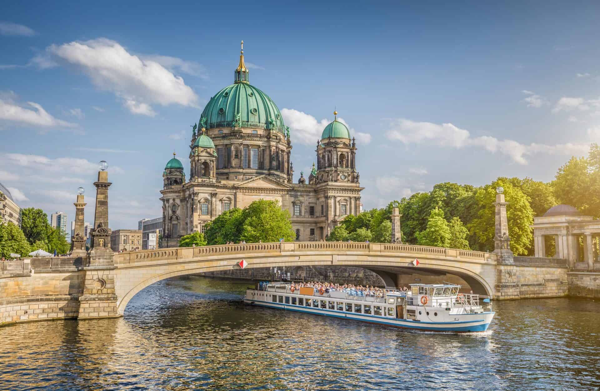 Berlin Cathedral and Spree River view in Mitte, Berlin.