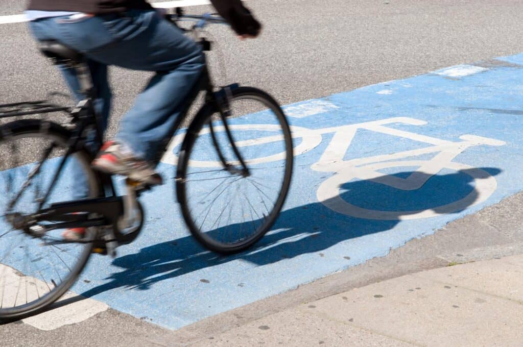Bike on bicycle lane