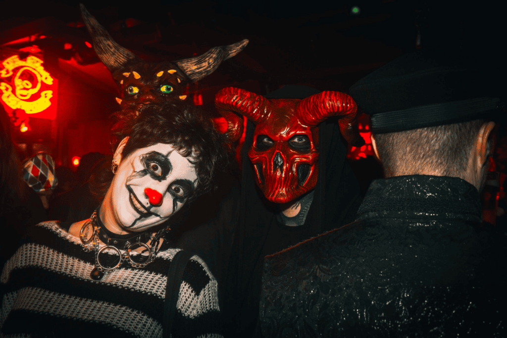 Festive Halloween costumes at St Christopher’s Berlin - Mitte hostel party.