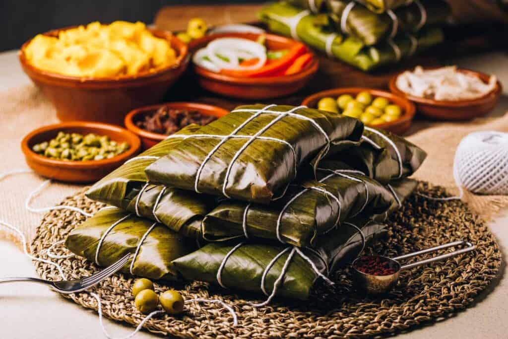 Traditional Berlin stuffed grape leaves with side dishes, showcasing local cuisine at St Christopher.