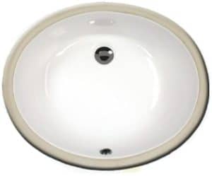 Sienna 17" bathroom vanity sink - porcelain china undermount 2209, White Bisque Black