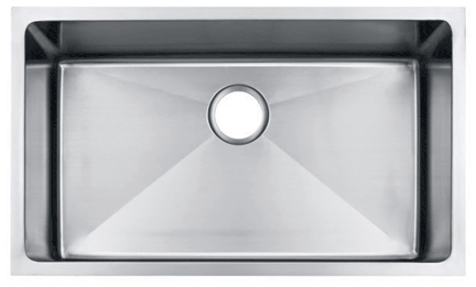 30" Near-Zero Radius Undermount Stainless Steel Large Single Bowl Sink 15 Gauge NZR-3018