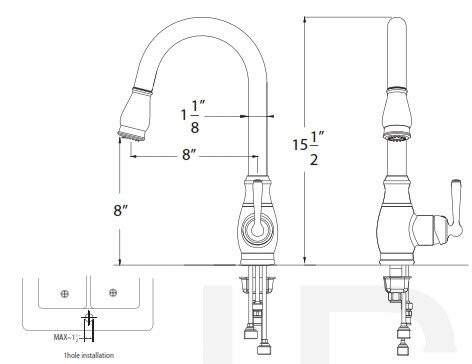 Huntington Brass Isabelle Gooseneck Faucet with MAGNETIC Pull Down Spray - One or Three Hole Installation K48110 - Image 2