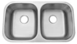 32" ADA Undermount Stainless Steel 50/50 Double Bowl Sink: ADA-3218-DB (5.5" Depth)