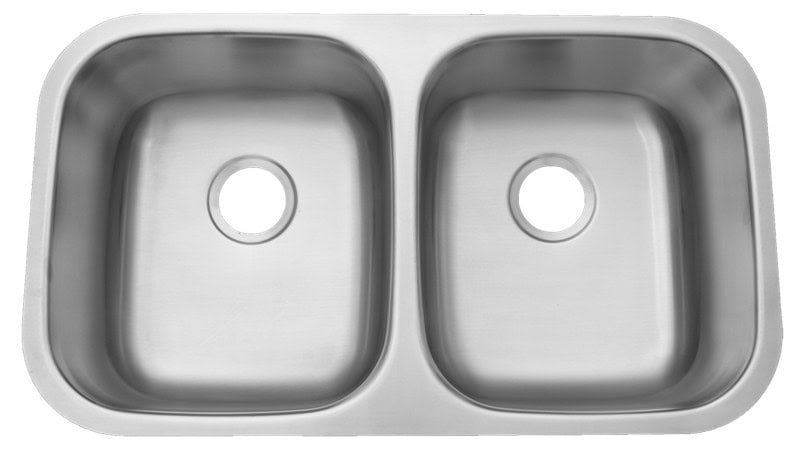 32" ADA Undermount Stainless Steel 50/50 Double Bowl Sink: ADA-3218-DB (5.5" Depth)