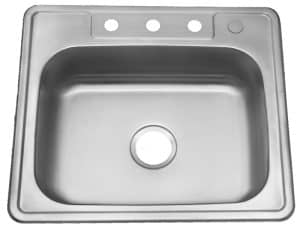 25" ADA Top Mount / Drop-in Stainless Steel Single Bowl Sink: ADA-2522 (6" Depth)