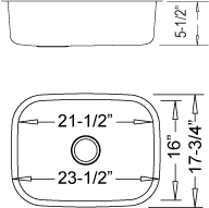23" ADA Undermount Stainless Steel Single Bowl Sink: ADA-2318 (5.5" Depth) - Image 2