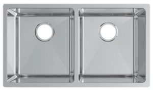 31" ADA Near Zero Radius Undermount Stainless Steel 50/50 Double Bowl Sink: ADA-NZR-3118-DB (5.5" Depth)
