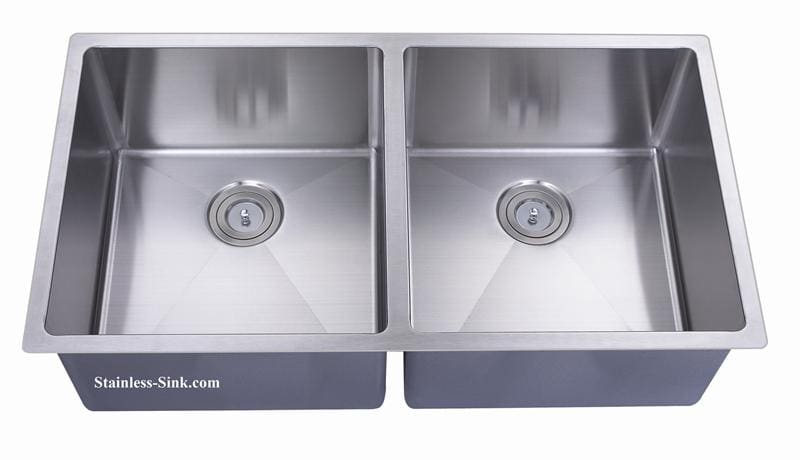 37" 50/50 Equal Double Bowl Undermount Stainless Steel Kitchen Sink: BEL-3720-DOM (16 gauge)
