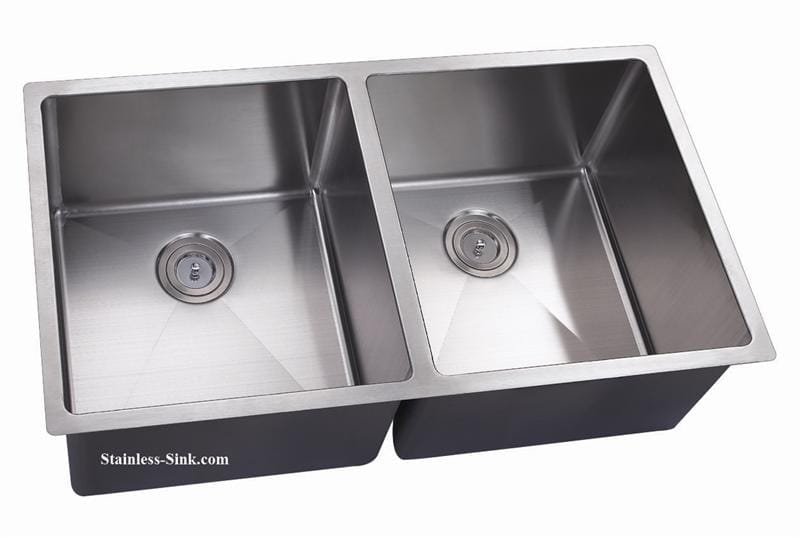37" 50/50 Equal Double Bowl Undermount Stainless Steel Kitchen Sink: BEL-3720-DOM (16 gauge) - Image 3