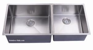43" 60/40 Double Bowl Large Undermount Stainless Steel Kitchen Sink: BEL-4320-DOM (16 gauge)