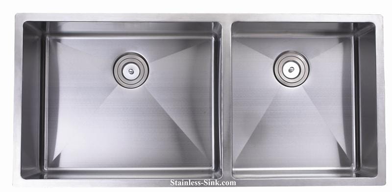 43" 60/40 Double Bowl Large Undermount Stainless Steel Kitchen Sink: BEL-4320-DOM (16 gauge) - Image 2