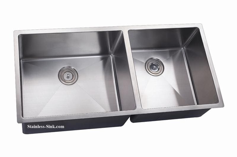43" 60/40 Double Bowl Large Undermount Stainless Steel Kitchen Sink: BEL-4320-DOM (16 gauge) - Image 3