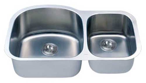 32" Italia Undermount Stainless Steel Double Bowl Kitchen Sink IT-100M with FREE ACCESSORIES