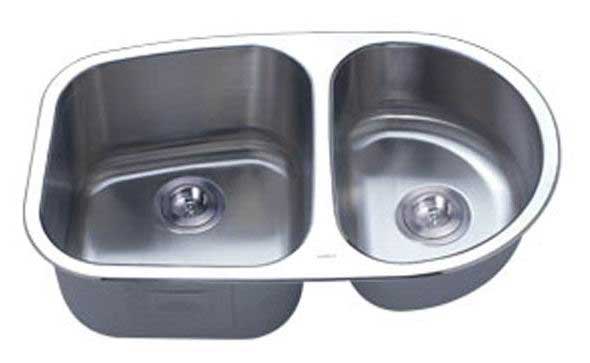 31" Italia Undermount Stainless Steel Double Bowl Kitchen Sink IT-200S with FREE ACCESSORIES
