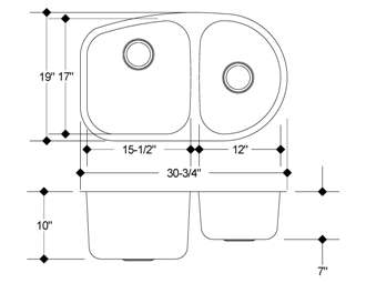 31" Italia Undermount Stainless Steel Double Bowl Kitchen Sink IT-200S with FREE ACCESSORIES - Image 2