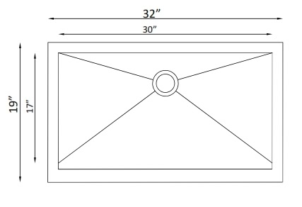 32" Near Zero Radius Flat Front Stainless Steel Single Bowl Apron Farm Kitchen Sink 15 Gauge NZR-3219-FF - Image 4