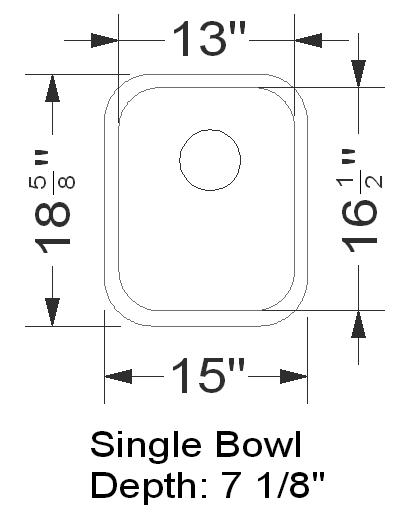 15" Ellis Undermount Stainless Steel Single Bowl Kitchen, Bar, Prep Sink 16 Gauge EL-0805 - Image 2