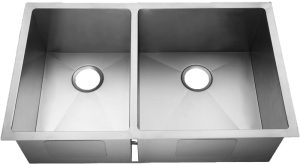 33" Near-Zero Radius Undermount Stainless Steel 40/60 Double Bowl Kitchen Sink 15 Gauge NZR-3320-Reverse
