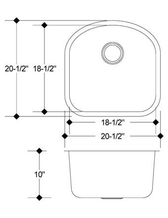 21" Italia Undermount Stainless Steel Single Bowl Kitchen, Bar, Prep Sink 16 gauge IT-400 with FREE ACCESSORIES - Image 2