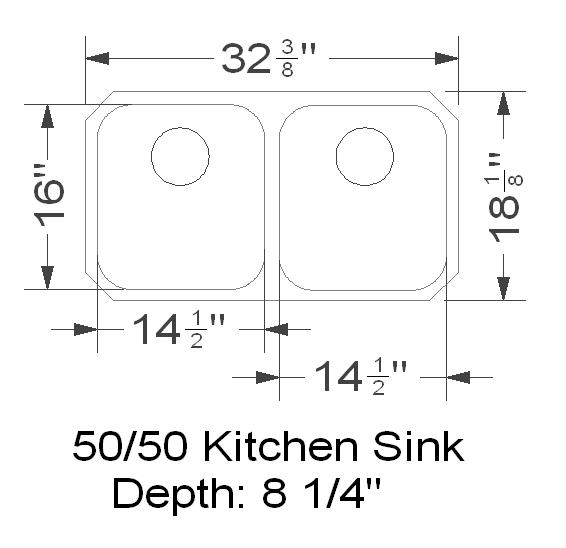 32" Ellis 50/50 Undermount Stainless Steel Double Bowl Kitchen Sink 16 Gauge EL-0205 - Image 2