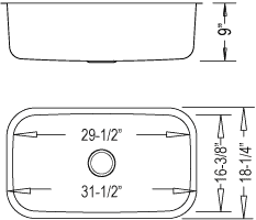 31" Ellis Undermount Stainless Steel Large Single Bowl Sink 9" Depth 18 Gauge EL-3118 - Image 2