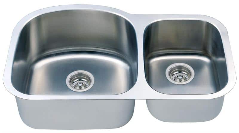 34" Italia Undermount Stainless Steel Double Bowl Kitchen Sink IT-100 with FREE ACCESSORIES