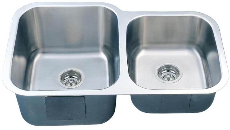 32" Italia Undermount Stainless Steel Double Bowl Kitchen Sink IT-300S with FREE ACCESSORIES
