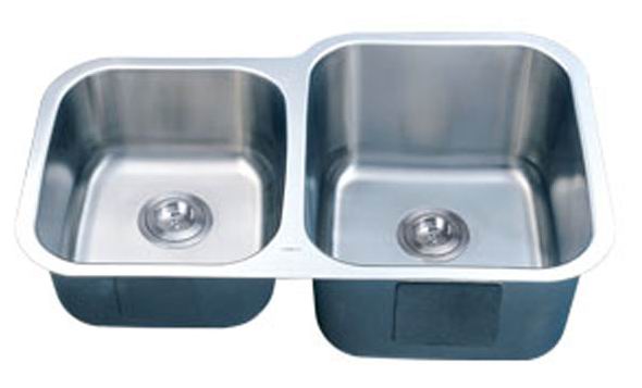 34" Italia Undermount Stainless Steel Double Bowl Kitchen Sink IT-300D with FREE ACCESSORIES